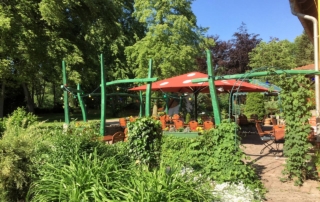 Parkgaststätte Laucha – Biergarten im Sommer Parkgaststätte Laucha - Biergarten im Sommer