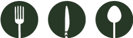 Symbole Speisekarte - Gabel, Messer, Löffel