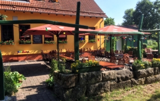 Parkgaststätte Laucha - Biergarten im Sommer